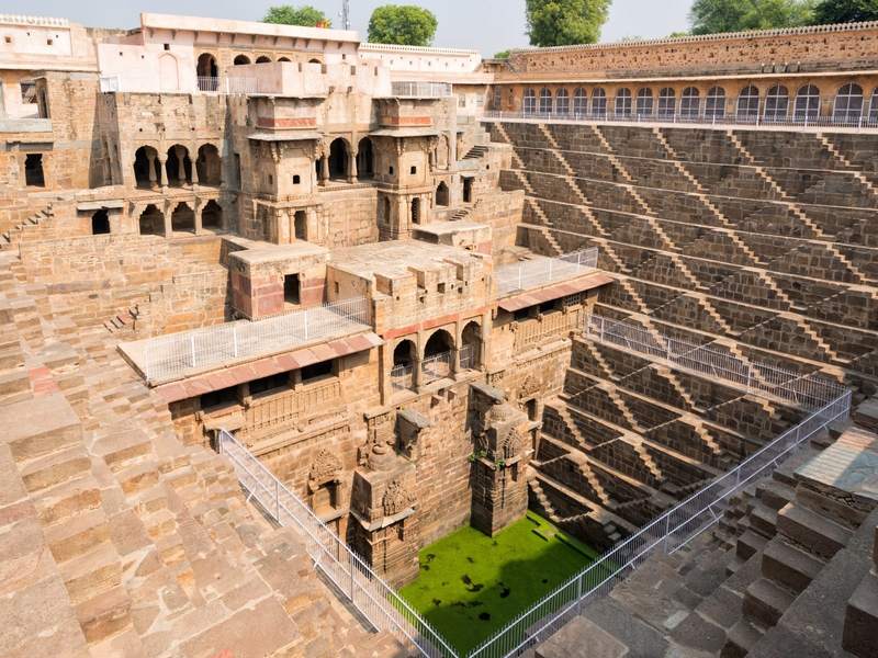 Escaleras del pozo de Chand Baori en Abhaneri